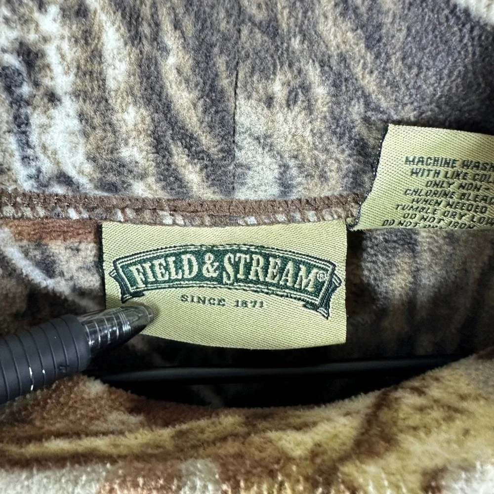 Field & Stream Camo Fleece Pullover Mens XL Real Tree Mock Neck Long Sleeve - Picture 2 of 7